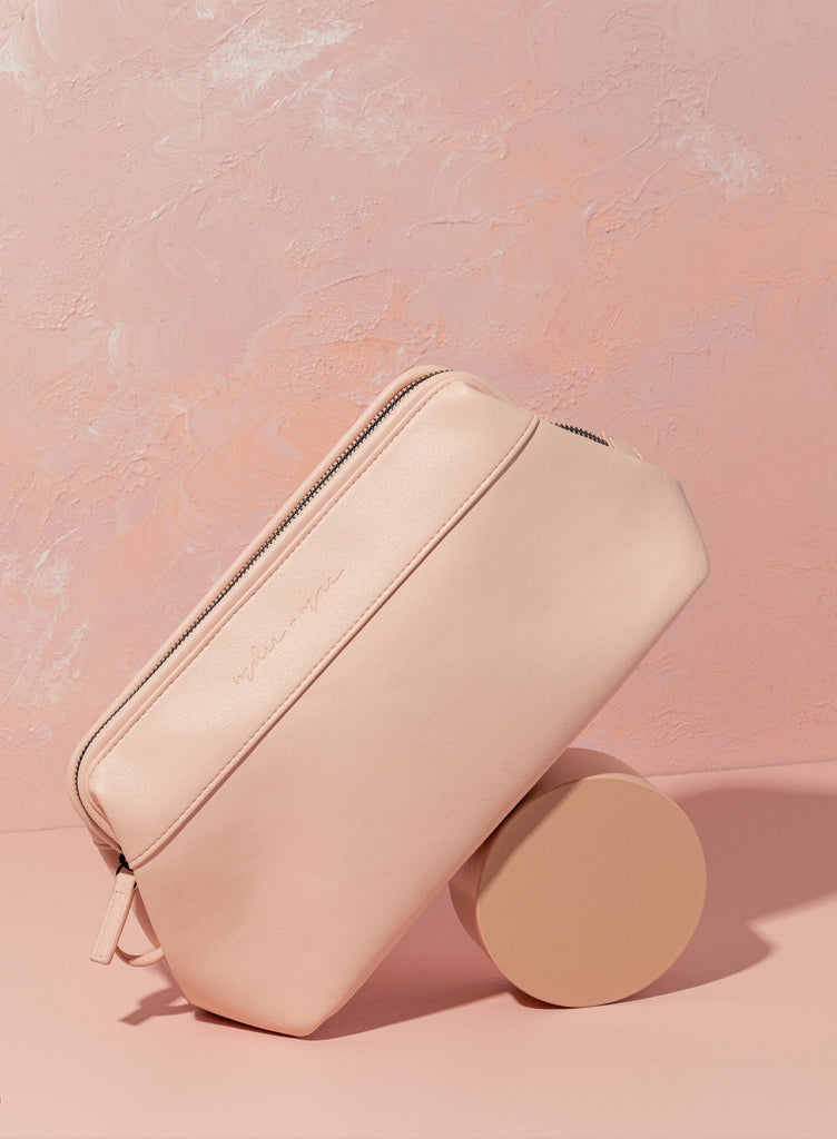 Blush pink toilet bag