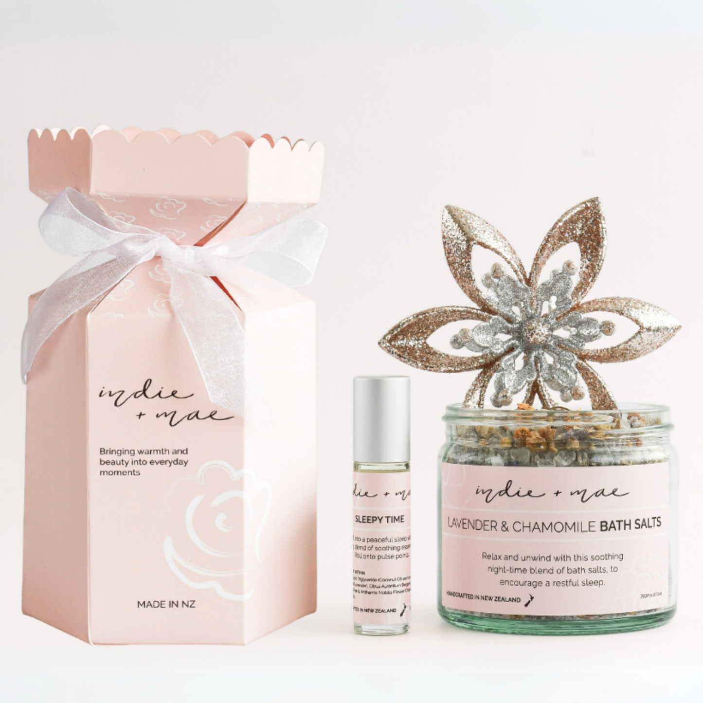 Christmas Cracker Gift Set Including Bath Salts & Aromatherapy Roller