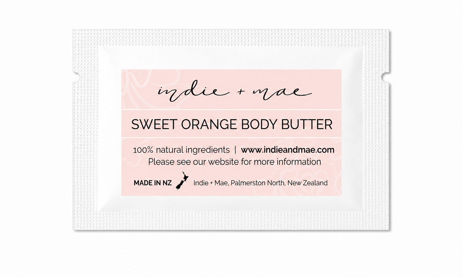 Indie + Mae sweet orange body butter packaging on a white background